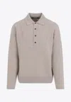Jacquemus Collared Knitwear With Ribbed Cuffs And Hem In Gray