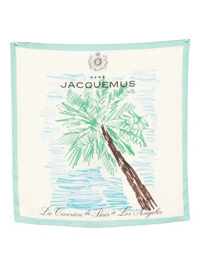 JACQUEMUS PALM TREE-PRINT SILK BANDANA