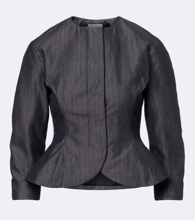 Jacquemus Palmier Cotton And Mohair-blend Jacket In Blue