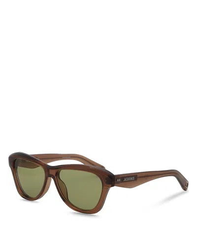 Jacquemus Palmier Rectangle Sunglasses, 55mm In Brown