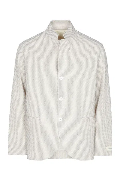 Jacquemus Palmier Seersucker Striped Vest For Men In Multi