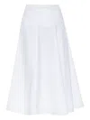 Jacquemus Panelled Flared Midi Skirt In White