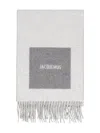 Jacquemus Panelled Fringed Scarf In Gray