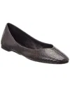 Jacquemus Panelled Python-embossed Leather Flat In Black