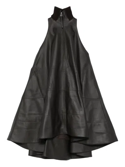 Jacquemus Panelled Zip-up Dress In Black