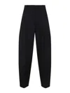 Jacquemus High-waisted Black Virgin Wool Pants With Curved Leg Silhouette In Black