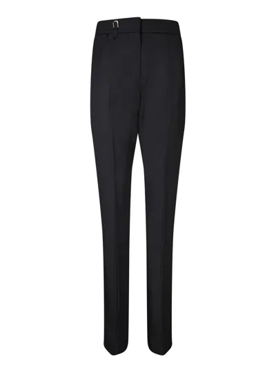 Jacquemus High-waisted Straight Leg Trousers With Buckle Detail And Modern Silhouette In Black
