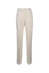 Jacquemus White Slim Fit Pant In Beige