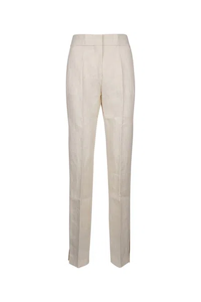 Jacquemus White Slim Fit Pant In Beige