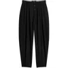 Jacquemus Pleated Button-down Trousers In Black