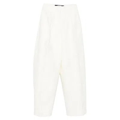 Jacquemus Le Curvo Tweed Trousers In White
