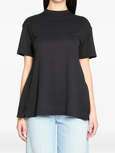 Jacquemus Paper Effect Open Back T-shirt In Black
