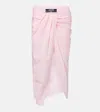 Jacquemus High Waist Draped Asymmetric Ruched Skirt In Pink