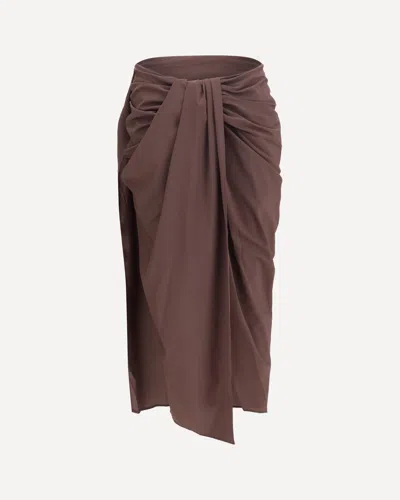 Jacquemus Pareo Skirt In Stretch Muslin In Brown