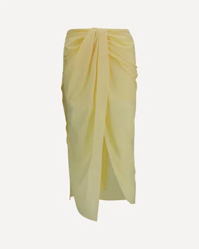Jacquemus Pareo Skirt In Stretch Muslin In Yellow
