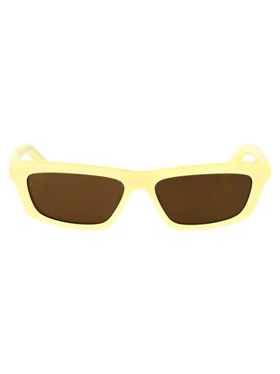 Jacquemus Pastel Yellow Stripe/ Silver/ Brown Acetate Sunglasses