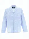 Jacquemus Patchwork Long-sleeve Shirt With Classic Collar In Blue