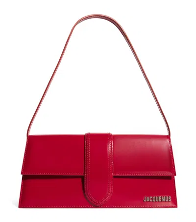 Jacquemus Patent Leather Le Bambino Long Shoulder Bag In Red