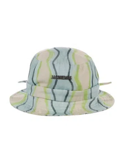 Pre-owned Jacquemus Pattern Print Bucket Hat In Green