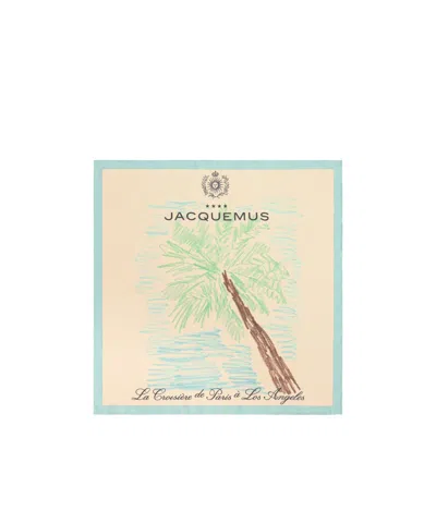 Jacquemus Le Bandana Palmier Silk Foulard In Arty Hotel Whit