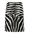 Jacquemus Tozzi Leather-trimmed Zebra-jacquard Cotton Midi Skirt In Black