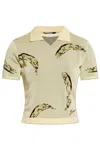 Jacquemus Womens Banana Jacquard Yellow The Marino Banana-print Woven-knitted Polo Top In Banana Jacquard Yellow