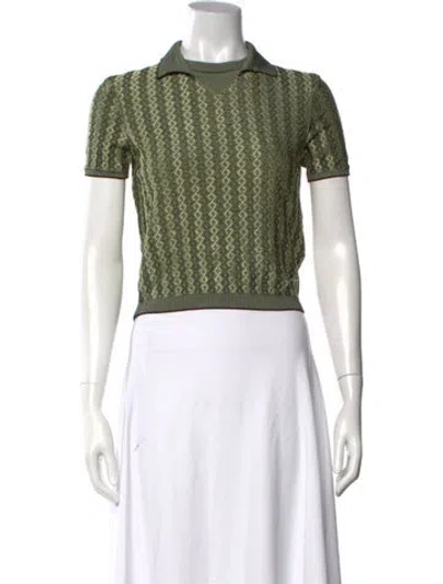 Pre-owned Jacquemus Patterned Short Sleeve Polo In Green