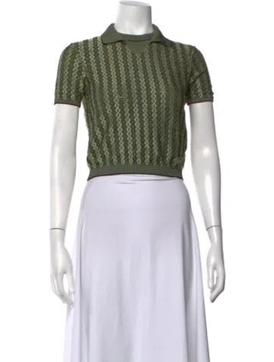 Pre-owned Jacquemus Patterned Short Sleeve Polo In Green