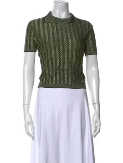 Pre-owned Jacquemus Patterned Short Sleeve Polo W/ Tags In Green