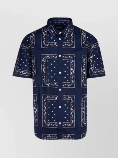 Jacquemus Patterned Short Sleeve Shirt In Blue