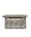 Jacquemus La Petit Pochette Rond Snakeskin-embossed Clutch Bag In Nude