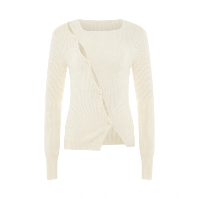 Jacquemus Beige Le Papier 'la Maille Pau' Cardigan In 130 Light Beige