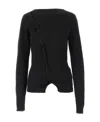 Jacquemus Pau Asymmetric Knitted Cardigan In Black