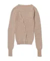 Jacquemus Pau Asymmetric Knitted Cardigan In Nude