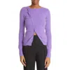 Jacquemus Pau Alpaca-blend Asymmetric Button Sweater In Purple
