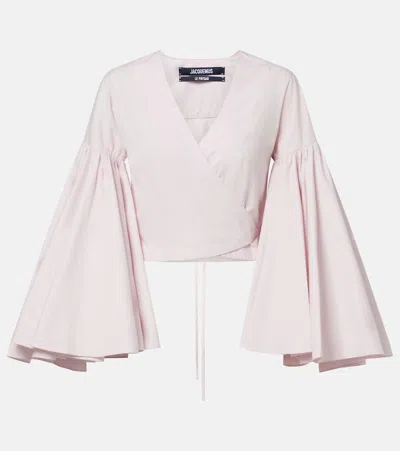 Jacquemus Light Pink The Paysan Ruffled Wrap Top