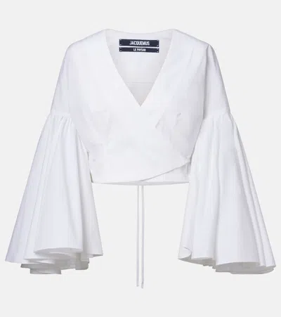 Jacquemus Le Cachs Coeur Paysan Wrap-design Cropped Top In White