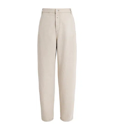 Jacquemus Paysan De-nîmes Wide-leg Denim Trousers In Beige