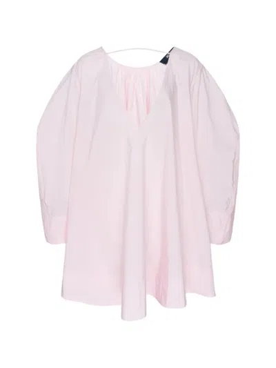 Jacquemus Paysan Puff-sleeve Mini Dress In Pink