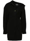 Jacquemus Asymmetric-neck Shirt Minidress In 黑色