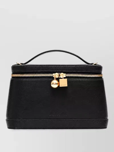 Jacquemus Pebbled Leather Clutch Bag In Black