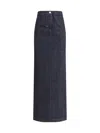 Jacquemus Womens Dark Navy La Jupe De-nîmes Crayon Denim Maxi Skirt In Blue