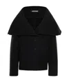 Jacquemus Le Caban Caruso Draped-collar Jacket Women In Black