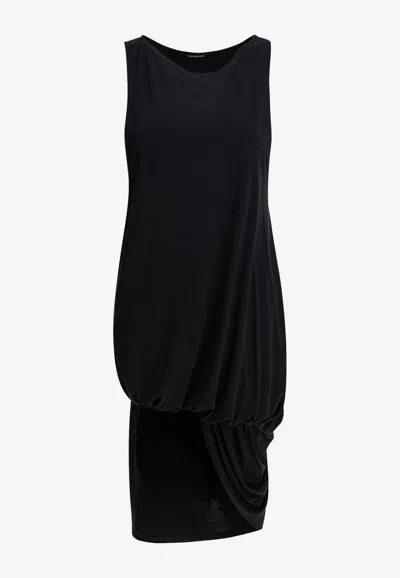 Jacquemus Peplo Asymmetric Mini Dress In Black