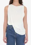 Jacquemus Draped Square Neckline Top In White