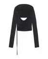 Jacquemus Peplo Draped Cut-out Top In Black