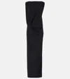 Jacquemus Peplo Draped Jersey Maxi Dress In Black