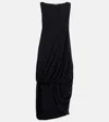 Jacquemus Draped Sleeveless Peplum Dress With Asymmetrical Hem In Schwarz