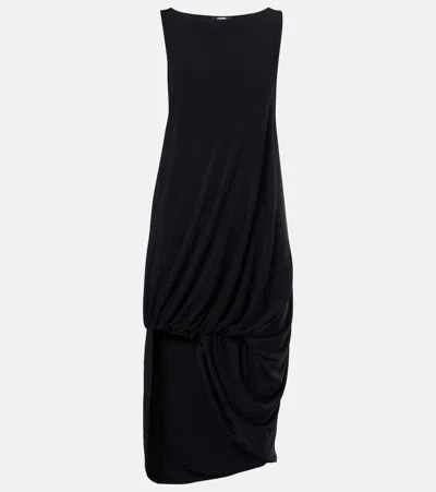JACQUEMUS PEPLO DRAPED JERSEY MIDI DRESS