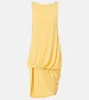 Jacquemus Peplo Sleeveless Draped High-low Dress In Yellow